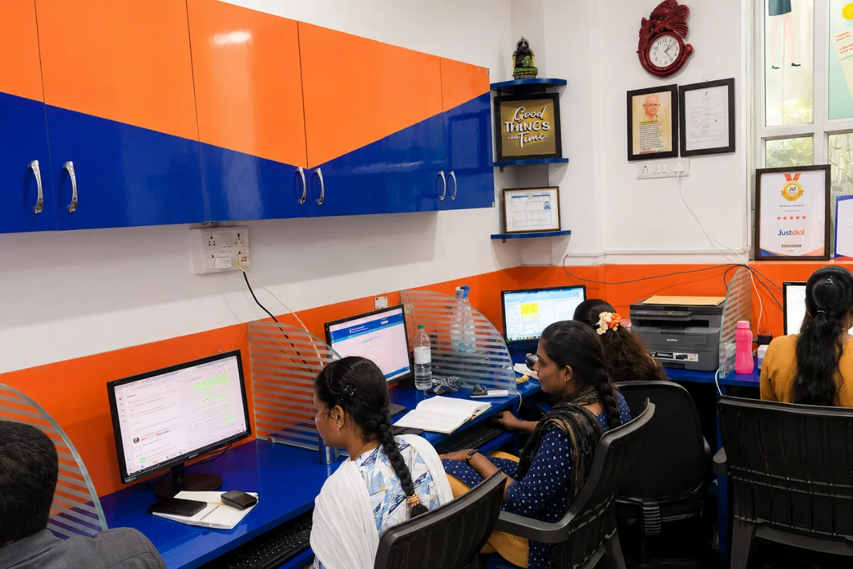 The B Perfect Services LLP filing floor in Chromepet, Chennai